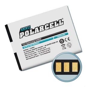 PolarCell Akku für Samsung Galaxy Ace, s Mini, S5830 (1500mAh / Li-Ion) EB494358VU, EB464358VU