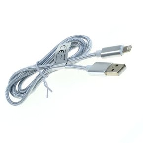Datenkabel 2in1 - iPhone / Micro-USB - Nylonmantel - 1,0m - silber