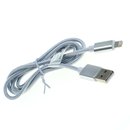 Datenkabel 2in1 - iPhone / Micro-USB - Nylonmantel - 1,0m - silber