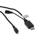 HDMI-Adapterkabel kompatibel zu Samsung EIA2UHUN / HTC M490 - MHL - schwarz